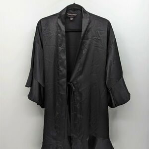 Victoria Secret Elegant Black Satin Robe